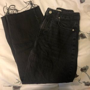 Topshop Black Wide Leg Crop Jeans